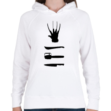 PRINTFASHION Horror - Női kapucnis pulóver - Fehér női pulóver, kardigán