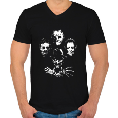 PRINTFASHION horror szereplők #2 - Férfi V-nyakú póló - Fekete