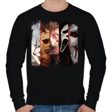 PRINTFASHION Horror szereplők - Férfi pulóver - Fekete