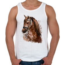 PRINTFASHION Horse - Férfi atléta - Fehér atléta, trikó