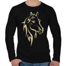 PRINTFASHION Horse - Férfi hosszú ujjú póló - Fekete