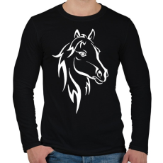 PRINTFASHION Horse - Férfi hosszú ujjú póló - Fekete