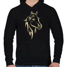 PRINTFASHION Horse - Férfi kapucnis pulóver - Fekete férfi pulóver, kardigán