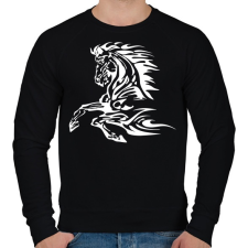 PRINTFASHION horse - Férfi pulóver - Fekete férfi pulóver, kardigán