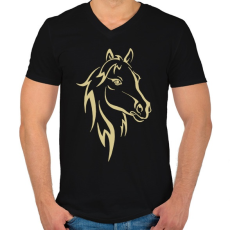 PRINTFASHION Horse - Férfi V-nyakú póló - Fekete