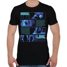 PRINTFASHION Horse Love - Férfi póló - Fekete férfi póló