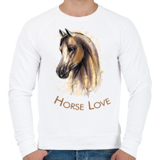 PRINTFASHION Horse Love - Férfi pulóver - Fehér férfi pulóver, kardigán