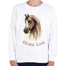 PRINTFASHION Horse Love - Gyerek pulóver - Fehér gyerek pulóver, kardigán