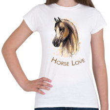 PRINTFASHION Horse Love - Női póló - Fehér női póló