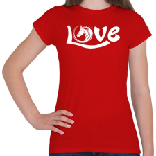 PRINTFASHION Horse Love - Női póló - Piros női póló