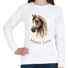 PRINTFASHION Horse Love - Női pulóver - Fehér női pulóver, kardigán