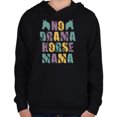 PRINTFASHION Horse mama - Gyerek kapucnis pulóver - Fekete