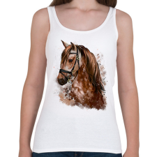 PRINTFASHION Horse - Női atléta - Fehér női trikó