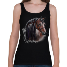 PRINTFASHION horse - Női atléta - Fekete női trikó