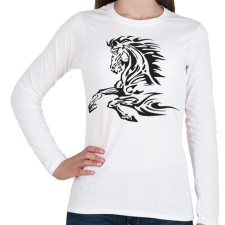 PRINTFASHION horse - Női hosszú ujjú póló - Fehér női póló