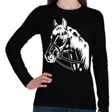 PRINTFASHION Horse - Női hosszú ujjú póló - Fekete női póló