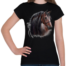 PRINTFASHION horse - Női póló - Fekete női póló
