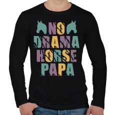 PRINTFASHION Horse papa - Férfi hosszú ujjú póló - Fekete