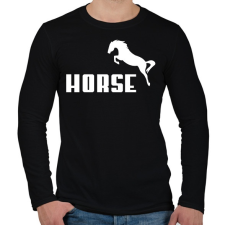 PRINTFASHION HORSE (Puma stílus) - Férfi hosszú ujjú póló - Fekete férfi póló