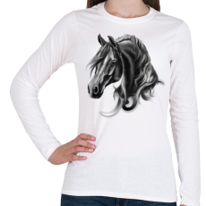 PRINTFASHION horse spirit - Női hosszú ujjú póló - Fehér