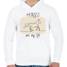 PRINTFASHION Horses are my life - Férfi kapucnis pulóver - Fehér női pulóver, kardigán