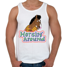 PRINTFASHION Horsin' around - Férfi atléta - Fehér atléta, trikó