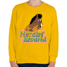 PRINTFASHION Horsin' around - Gyerek pulóver - Sárga gyerek pulóver, kardigán