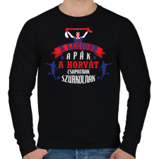 PRINTFASHION Horvát csapat - Férfi pulóver - Fekete férfi pulóver, kardigán