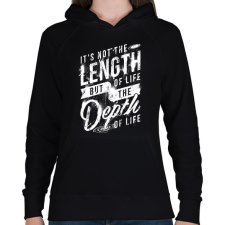 PRINTFASHION Hosszú élet - Női kapucnis pulóver - Fekete női pulóver, kardigán