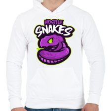 PRINTFASHION hostile snakes - Férfi kapucnis pulóver - Fehér férfi pulóver, kardigán