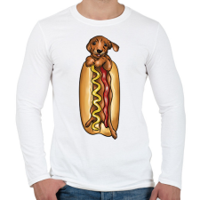 PRINTFASHION Hot dog - Férfi hosszú ujjú póló - Fehér férfi pulóver, kardigán