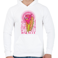 PRINTFASHION Hot dog - Férfi kapucnis pulóver - Fehér