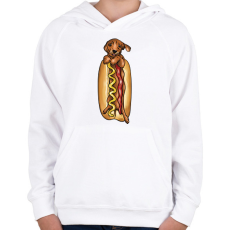 PRINTFASHION Hot dog - Gyerek kapucnis pulóver - Fehér
