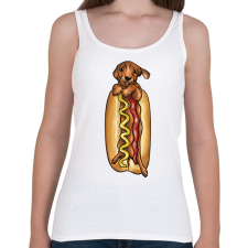 PRINTFASHION Hot dog - Női atléta - Fehér női trikó