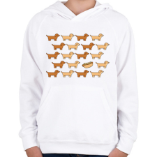 PRINTFASHION Hot dog - tacskók - Gyerek kapucnis pulóver - Fehér gyerek pulóver, kardigán