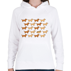 PRINTFASHION Hot dog - tacskók - Női kapucnis pulóver - Fehér