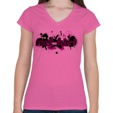 PRINTFASHION hot girl - Női V-nyakú póló - Rózsaszín