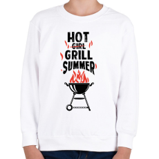 PRINTFASHION Hot grill summer - Gyerek pulóver - Fehér