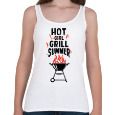 PRINTFASHION Hot grill summer - Női atléta - Fehér női trikó