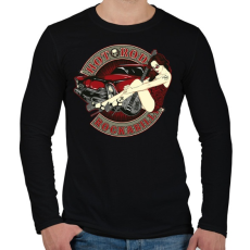 PRINTFASHION Hot road rockabilly - Férfi hosszú ujjú póló - Fekete