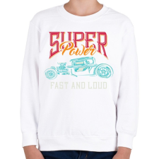 PRINTFASHION Hot rod 01 - Super Power - Gyerek pulóver - Fehér gyerek pulóver, kardigán