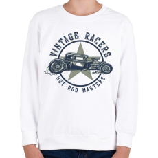 PRINTFASHION Hot rod 02 - Vintage racers - Gyerek pulóver - Fehér