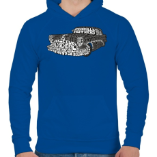 PRINTFASHION Hot rod - Férfi kapucnis pulóver - Királykék