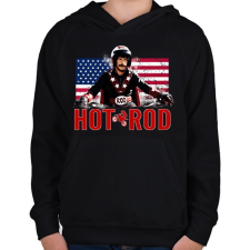 PRINTFASHION hot rod - Gyerek kapucnis pulóver - Fekete gyerek pulóver, kardigán