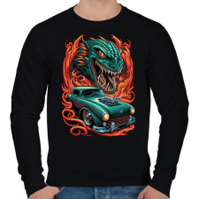 PRINTFASHION Hot Rod Retro autó sárkánnyal - Férfi pulóver - Fekete férfi pulóver, kardigán