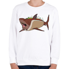 PRINTFASHION Hot Shark - Gyerek pulóver - Fehér