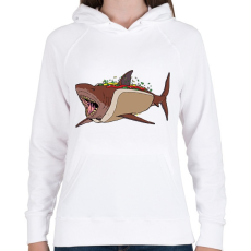 PRINTFASHION Hot Shark - Női kapucnis pulóver - Fehér