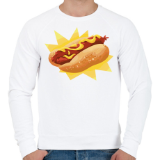 PRINTFASHION Hotdog - Férfi pulóver - Fehér