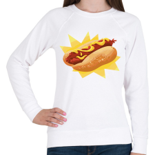 PRINTFASHION Hotdog - Női pulóver - Fehér női pulóver, kardigán