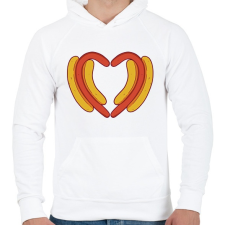 PRINTFASHION Hotdog szív - Férfi kapucnis pulóver - Fehér női pulóver, kardigán